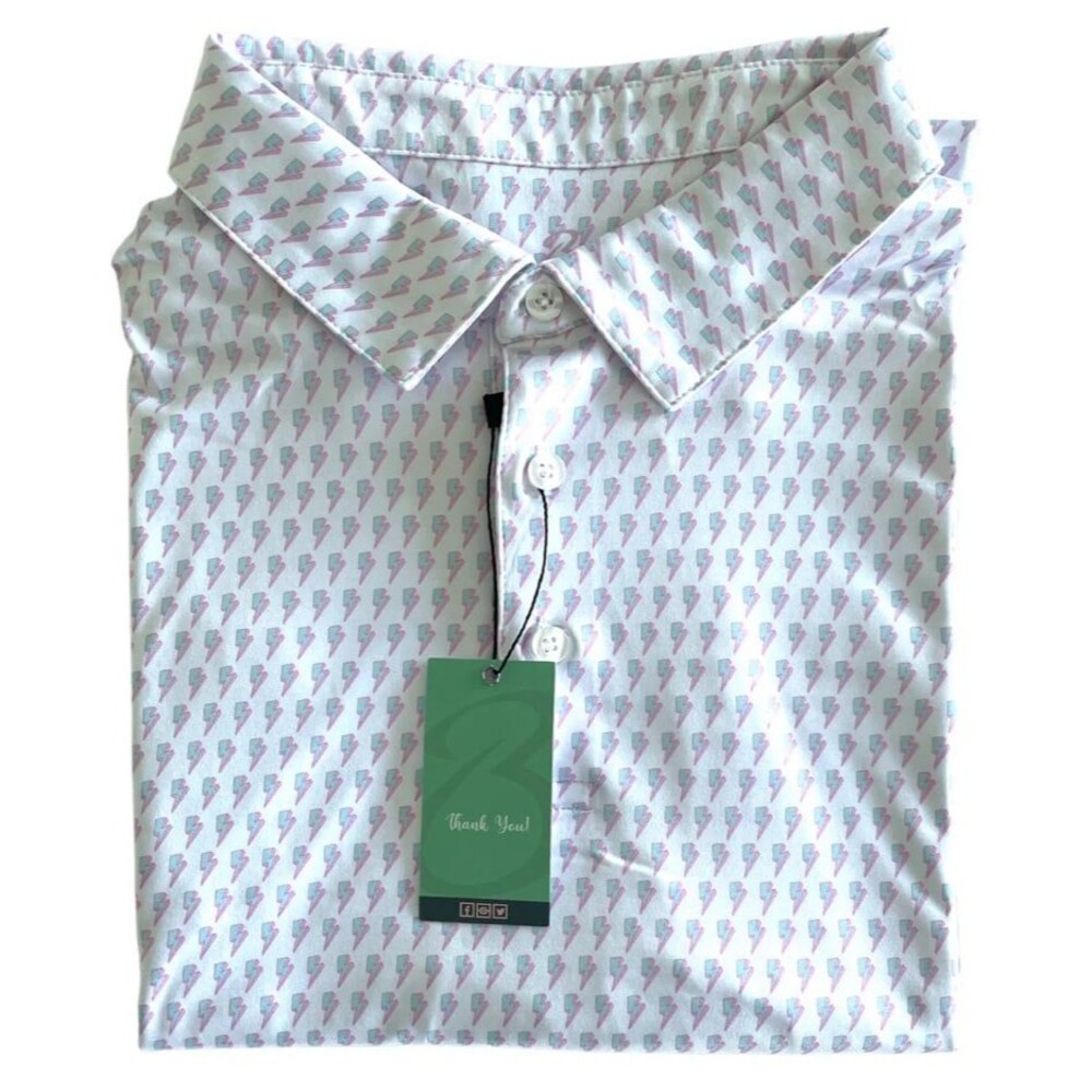 NWT Birdies Double Men's White Lightening Polo XXXL